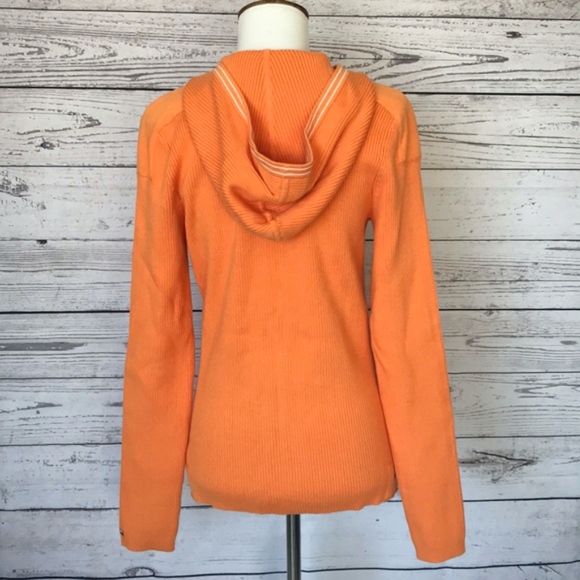 TOMMY HILFIGER Full Zip Orange Sweater Hoodie Size Small - Picture 6 of 9